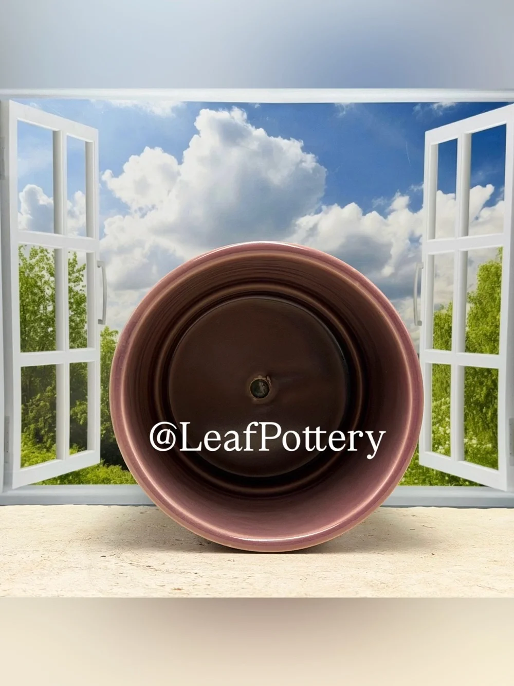 Handmade Mauve Ceramic Planter with Drainage Hole 6x6 | Terracotta Botanical Pot
